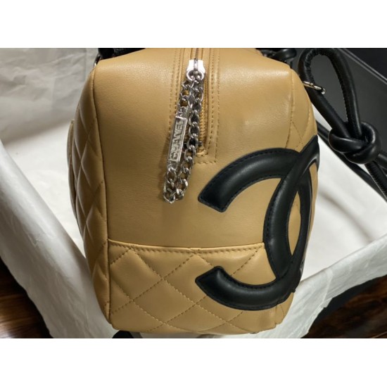 Replica di lusso Borsa da bowling Chanel Cambon Ligne Marrone Imitazioni Cloni Borsa da bowling Chanel Cambon Ligne Marrone firmate