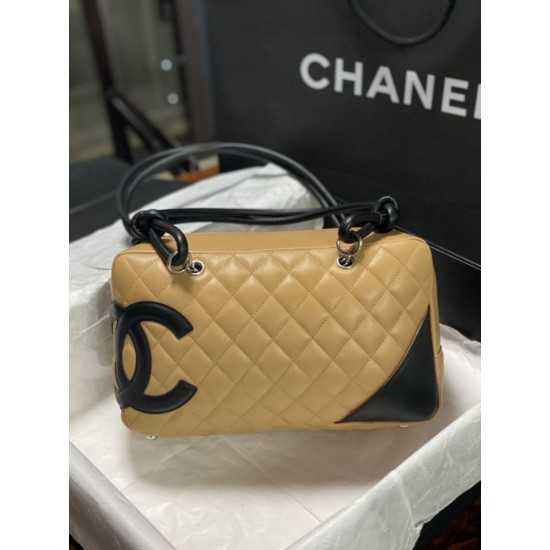 Replica di lusso Borsa da bowling Chanel Cambon Ligne Marrone Imitazioni Cloni Borsa da bowling Chanel Cambon Ligne Marrone firmate