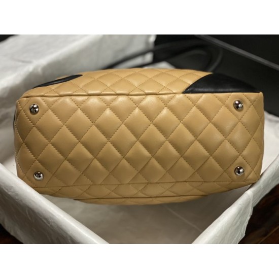 Replica di lusso Borsa da bowling Chanel Cambon Ligne Marrone Imitazioni Cloni Borsa da bowling Chanel Cambon Ligne Marrone firmate