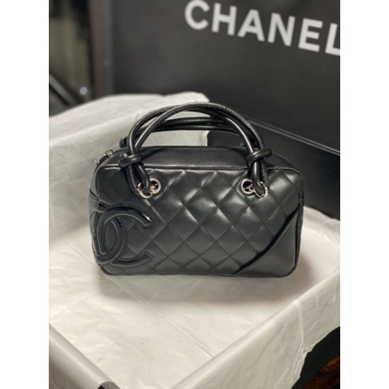 Replica di lusso Borse Firmate da bowling Chanel Cambon Ligne Nero Imitazioni Cloni Borse Firmate Replica da bowling Chanel Cambon Ligne Nero firmate