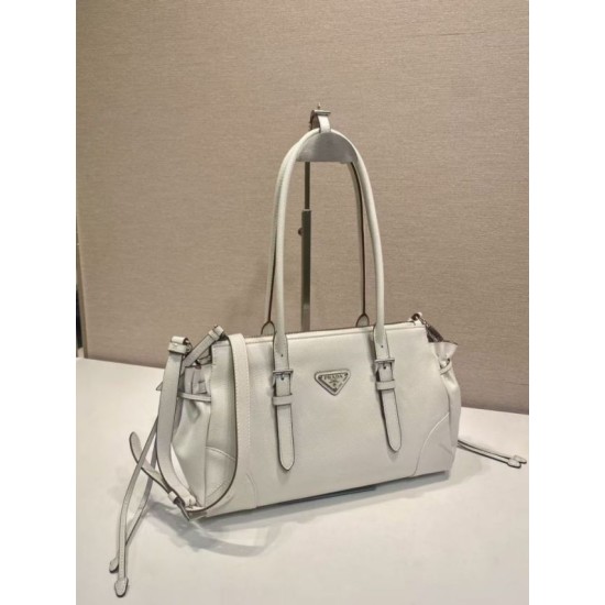 Replica di lusso Borsa Prada Bonne con manico superiore 1BG628 Bianco Imitazioni Cloni Borsa Prada Bonne con manico superiore 1BG628 Bianco firmate