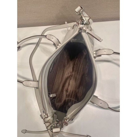 Replica di lusso Borsa Prada Bonne con manico superiore 1BG628 Bianco Imitazioni Cloni Borsa Prada Bonne con manico superiore 1BG628 Bianco firmate
