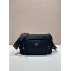 Borsa a tracolla da uomo Prada nylon/saffiano 2VH192 Nero