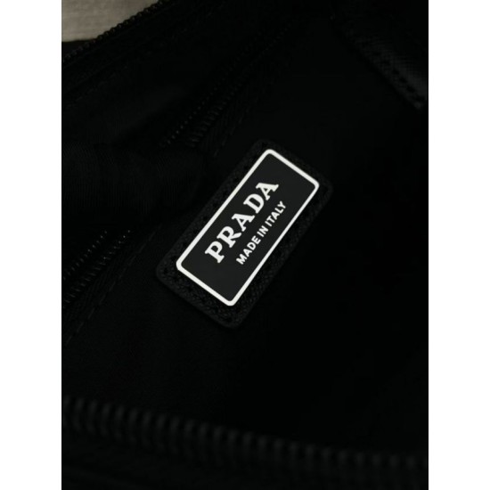Replica di lusso Borsa a tracolla da uomo Prada nylon/saffiano 2VH192 Nero Imitazioni Cloni Borsa a tracolla da uomo Prada nylon/saffiano 2VH192 Nero firmate