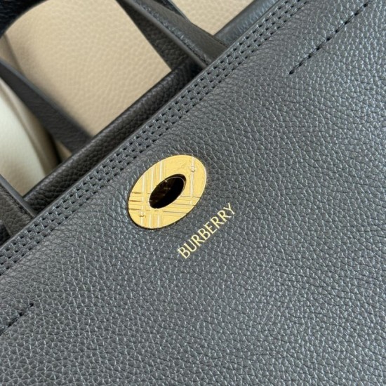 Replica di lusso Borsa tote Burberry Cotswolds nera Imitazioni Cloni Borsa tote Burberry Cotswolds nera firmate