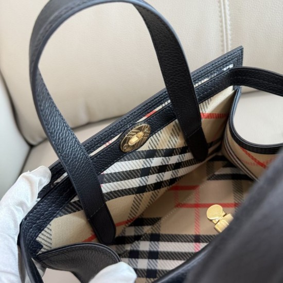 Replica di lusso Borsa tote Burberry Cotswolds nera Imitazioni Cloni Borsa tote Burberry Cotswolds nera firmate