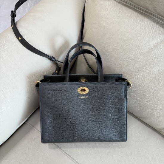 Replica di lusso Borsa tote Burberry Cotswolds nera Imitazioni Cloni Borsa tote Burberry Cotswolds nera firmate
