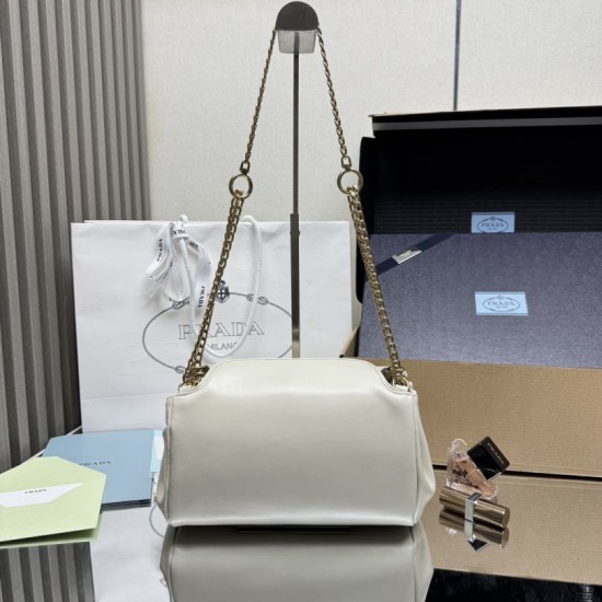 Replica di lusso Borse a tracolla Prada Tumulte piccola 1BD395 Bianco Imitazioni Cloni Borse Replica a tracolla Prada Tumulte piccola 1BD395 Bianco firmate