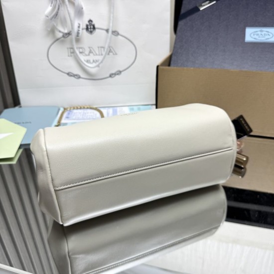 Replica di lusso Borse a tracolla Prada Tumulte piccola 1BD395 Bianco Imitazioni Cloni Borse Replica a tracolla Prada Tumulte piccola 1BD395 Bianco firmate