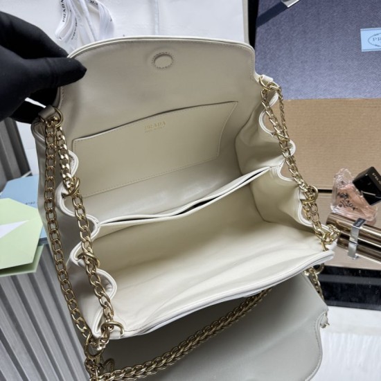 Replica di lusso Borse a tracolla Prada Tumulte piccola 1BD395 Bianco Imitazioni Cloni Borse Replica a tracolla Prada Tumulte piccola 1BD395 Bianco firmate