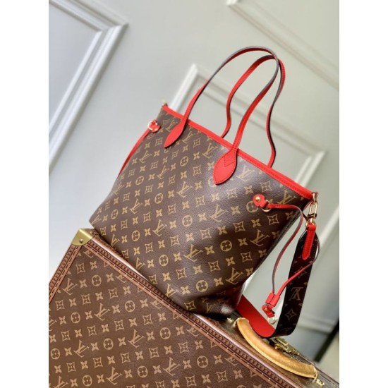 Replica di lusso Borsa a tracolla Louis Vuitton Monogram Inside Out Neverfull MM M12708 Rossa Imitazioni Cloni Borsa a tracolla Louis Vuitton Monogram Inside Out Neverfull MM M12708 Rossa firmate