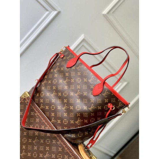 Replica di lusso Borsa a tracolla Louis Vuitton Monogram Inside Out Neverfull MM M12708 Rossa Imitazioni Cloni Borsa a tracolla Louis Vuitton Monogram Inside Out Neverfull MM M12708 Rossa firmate