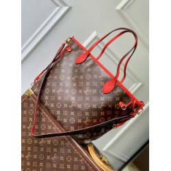 Borsa a tracolla Louis Vuitton Monogram Inside Out Neverfull MM M12708 Rossa