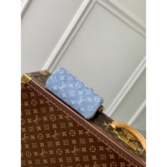 Cloni Borse Replica Alta Qualità LV Nano Speedy Denim M11212 blu firmate