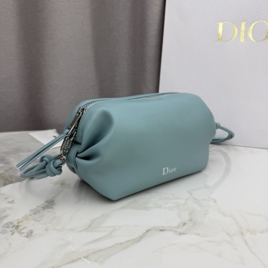 Replica di lusso Pochette Dior Bow blu tormalina Imitazioni Cloni Pochette Dior Bow blu tormalina firmate