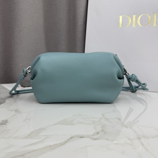 Replica di lusso Pochette Dior Bow blu tormalina Imitazioni Cloni Pochette Dior Bow blu tormalina firmate