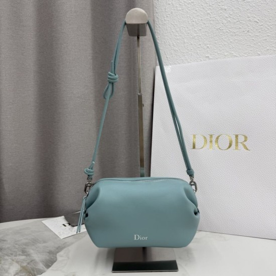 Replica di lusso Pochette Dior Bow blu tormalina Imitazioni Cloni Pochette Dior Bow blu tormalina firmate