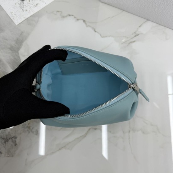 Replica di lusso Pochette Dior Bow blu tormalina Imitazioni Cloni Pochette Dior Bow blu tormalina firmate