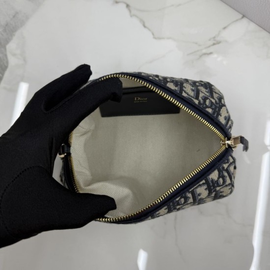 Replica di lusso Borse Dior Bow Dior Oblique jacquard blu Imitazioni Cloni Borse Replica Dior Bow Dior Oblique jacquard blu firmate