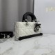 Replica di lusso Borsa 1:1 Dior Lady D-Joy Micro Bag Latte Cannage in pelle di agnello bianca Imitazioni Cloni Borsa Replica Dior Lady D-Joy Micro Bag Latte Cannage in pelle di agnello bianca firmate