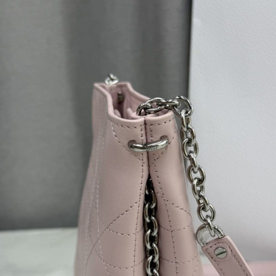 Replica di lusso Borse Dior Trianon con catena agnello piatta Macrocannage Rosa Imitazioni Cloni Borse Replica Dior Trianon con catena agnello piatta Macrocannage Rosa firmate