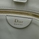 Replica di lusso Borse Dior Trianon con catena piatta macrocannage bianca Imitazioni Cloni Borse Dior Trianon con catena piatta macrocannage bianca firmate