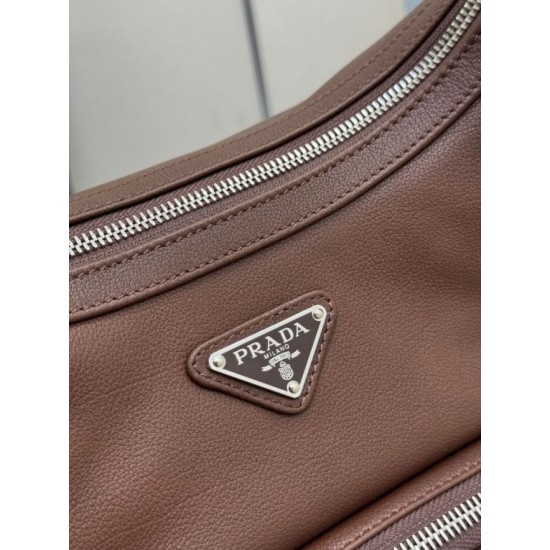 Replica di lusso Borse Alta Qualità a tracolla media Prada lavata 1BC276 Marrone Imitazioni Cloni Borse Replica Alta Qualità a tracolla media Prada lavata 1BC276 Marrone firmate