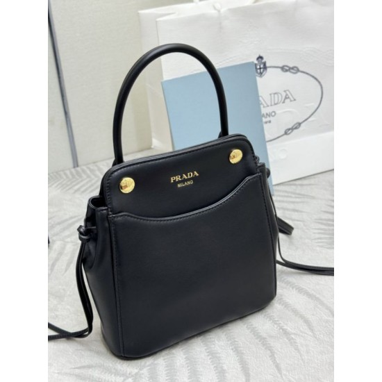 Replica di lusso Borse tote mini Prada Carry 1BA496 Nero Imitazioni Cloni Borse tote mini Prada Carry 1BA496 Nero firmate