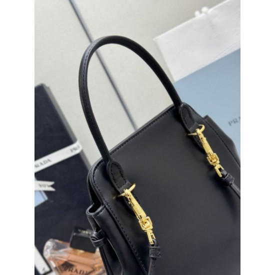 Replica di lusso Borse tote mini Prada Carry 1BA496 Nero Imitazioni Cloni Borse tote mini Prada Carry 1BA496 Nero firmate