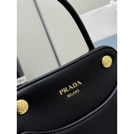 Replica di lusso Borse tote mini Prada Carry 1BA496 Nero Imitazioni Cloni Borse tote mini Prada Carry 1BA496 Nero firmate