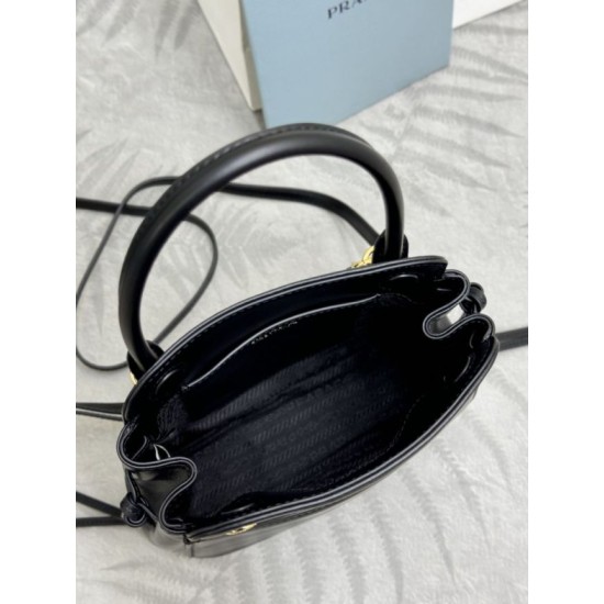 Replica di lusso Borse tote mini Prada Carry 1BA496 Nero Imitazioni Cloni Borse tote mini Prada Carry 1BA496 Nero firmate