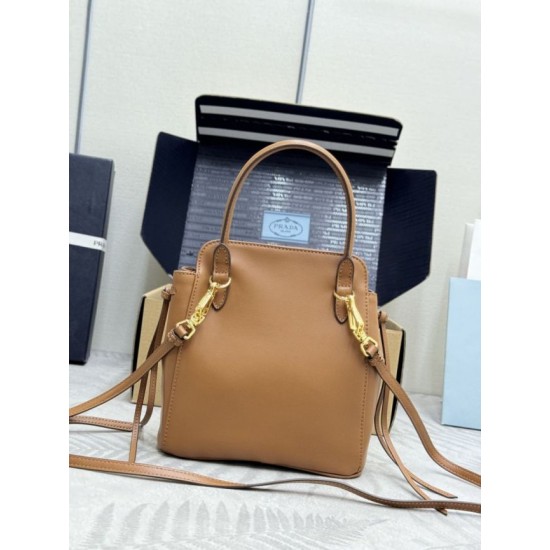Replica di lusso Borse tote mini Prada Carry 1BA496 Marrone Imitazioni Cloni Borse tote mini Prada Carry 1BA496 Marrone firmate