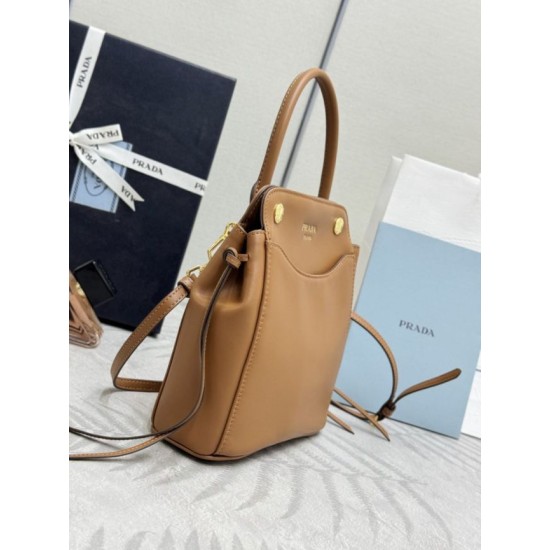 Replica di lusso Borse tote mini Prada Carry 1BA496 Marrone Imitazioni Cloni Borse tote mini Prada Carry 1BA496 Marrone firmate