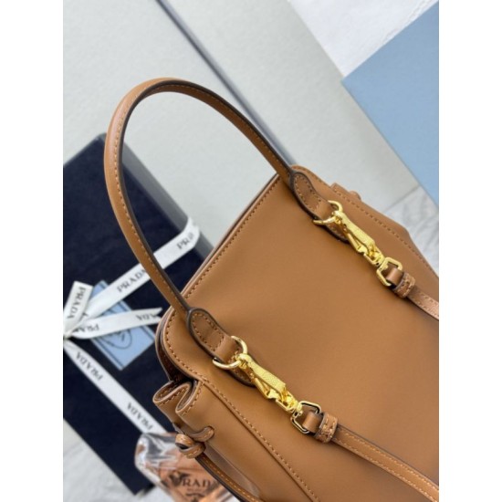 Replica di lusso Borse tote mini Prada Carry 1BA496 Marrone Imitazioni Cloni Borse tote mini Prada Carry 1BA496 Marrone firmate