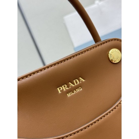 Replica di lusso Borse tote mini Prada Carry 1BA496 Marrone Imitazioni Cloni Borse tote mini Prada Carry 1BA496 Marrone firmate