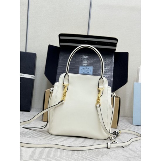 Replica di lusso Borse tote mini Prada Carry 1BA496 Bianca Imitazioni Cloni Borse tote mini Prada Carry 1BA496 Bianca firmate
