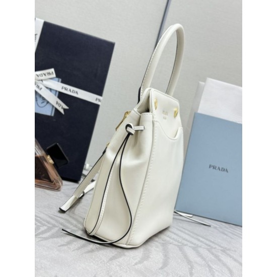 Replica di lusso Borse tote mini Prada Carry 1BA496 Bianca Imitazioni Cloni Borse tote mini Prada Carry 1BA496 Bianca firmate