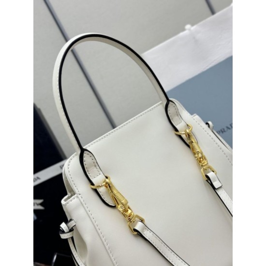 Replica di lusso Borse tote mini Prada Carry 1BA496 Bianca Imitazioni Cloni Borse tote mini Prada Carry 1BA496 Bianca firmate