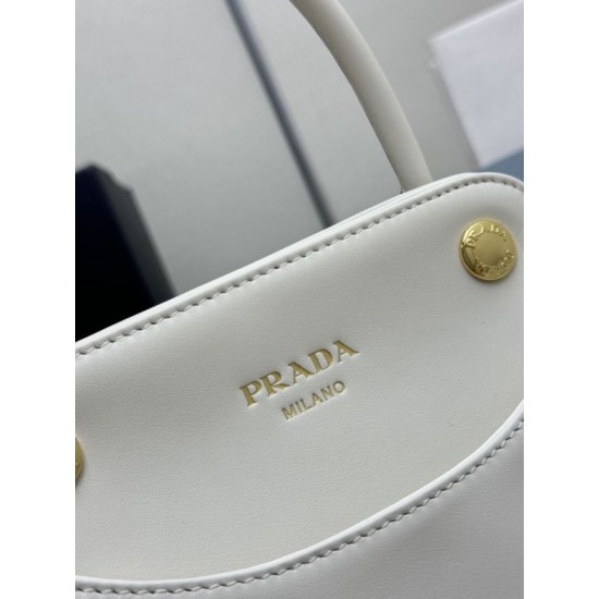 Replica di lusso Borse tote mini Prada Carry 1BA496 Bianca Imitazioni Cloni Borse tote mini Prada Carry 1BA496 Bianca firmate