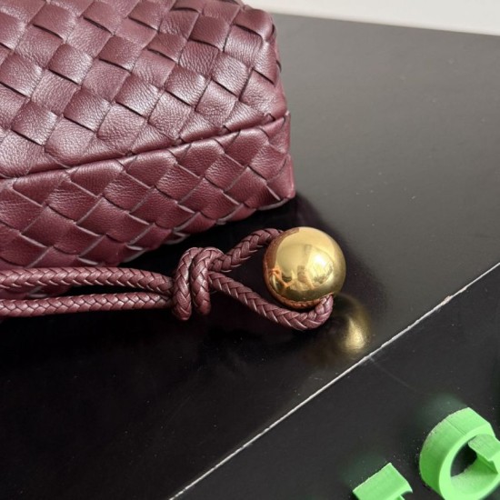 Cloni Borse con coulisse Bottega Veneta Intrecciato Borgogna firmate