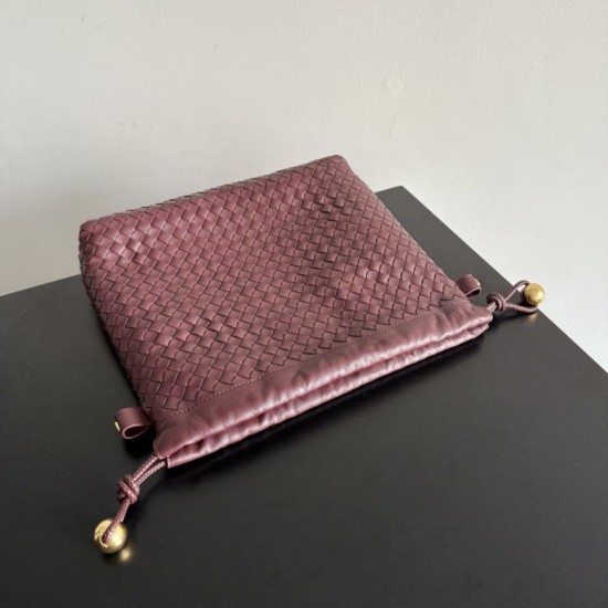 Cloni Borse con coulisse Bottega Veneta Intrecciato Borgogna firmate