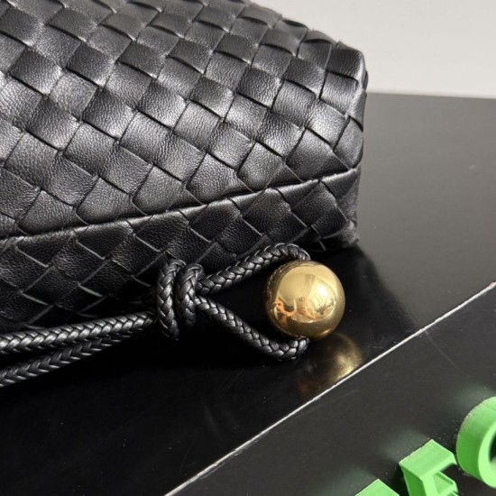 Replica di lusso Borse con coulisse Bottega Veneta Intrecciato Nera Imitazioni Cloni Borse con coulisse Bottega Veneta Intrecciato Nera firmate