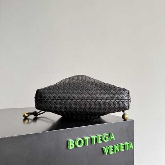 Replica di lusso Borse con coulisse Bottega Veneta Intrecciato Nera Imitazioni Cloni Borse con coulisse Bottega Veneta Intrecciato Nera firmate