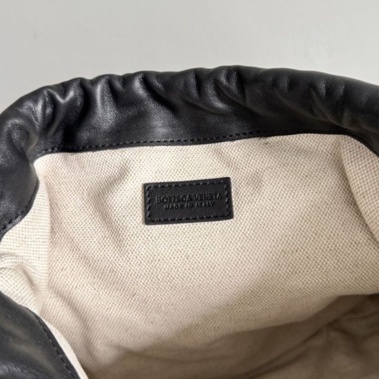 Replica di lusso Borse con coulisse Bottega Veneta Intrecciato Nera Imitazioni Cloni Borse con coulisse Bottega Veneta Intrecciato Nera firmate