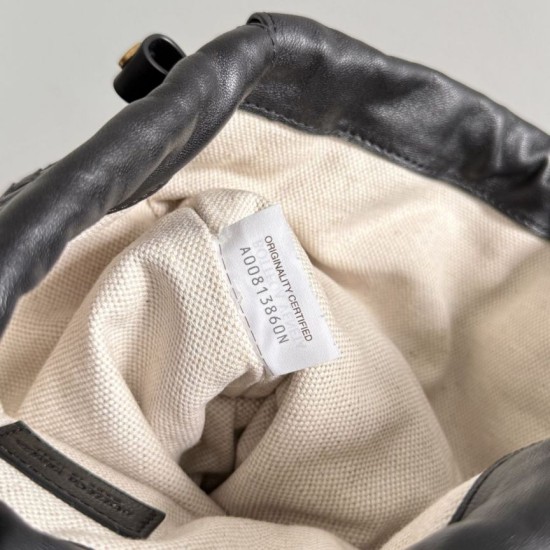 Replica di lusso Borse con coulisse Bottega Veneta Intrecciato Nera Imitazioni Cloni Borse con coulisse Bottega Veneta Intrecciato Nera firmate
