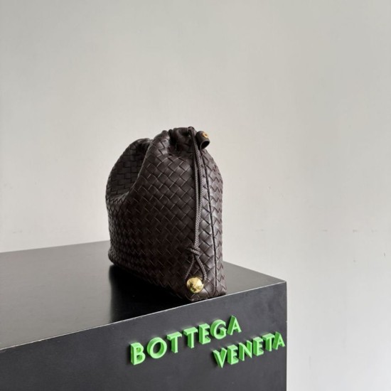 Cloni Borse con coulisse Bottega Veneta Intrecciato Caffè firmate