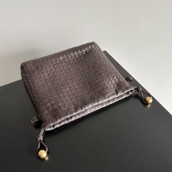 Cloni Borse con coulisse Bottega Veneta Intrecciato Caffè firmate