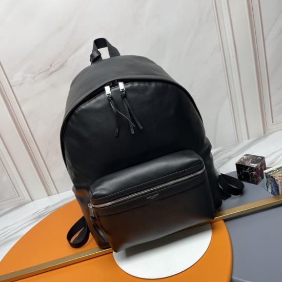 Replica di lusso Zaino YSL Saint Laurent City in pelle opaca nera Imitazioni Cloni Zaino YSL Saint Laurent City in pelle opaca nera firmate