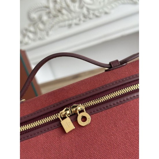 Replica di lusso Marsupio Loro Piana Extra Pocket L19 con maniglia superiore Borgogna Imitazioni Cloni Marsupio Loro Piana Extra Pocket L19 con maniglia superiore Borgogna firmate