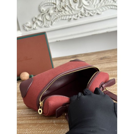 Replica di lusso Marsupio Loro Piana Extra Pocket L19 con maniglia superiore Borgogna Imitazioni Cloni Marsupio Loro Piana Extra Pocket L19 con maniglia superiore Borgogna firmate